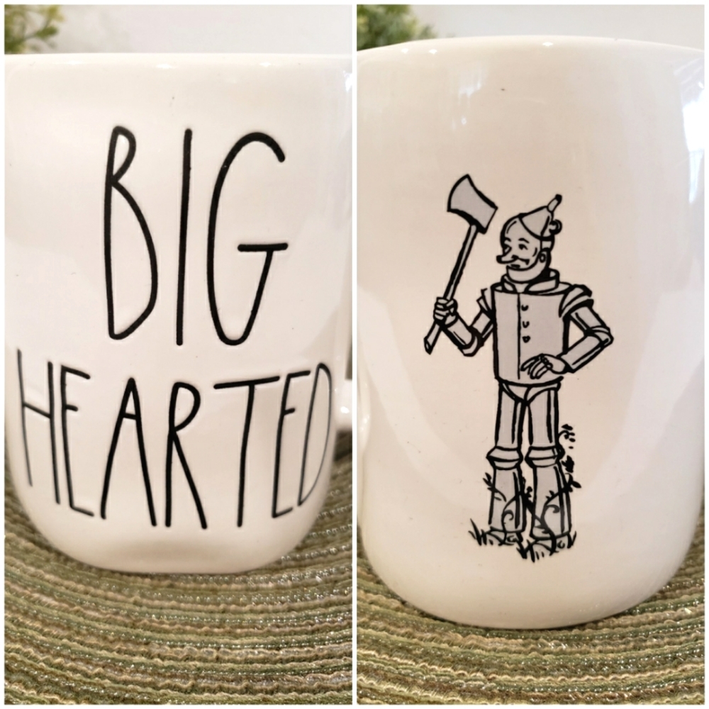 RAE DUNN, Wizard of Oz Collection "BIG HEARTED" Tin Man Double Sided Mug